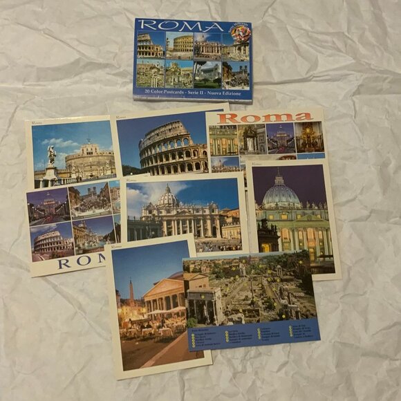 SET OF 18 COLOUR  POSTCARDS FROM ROME, ITALY - Picture 2 of 3